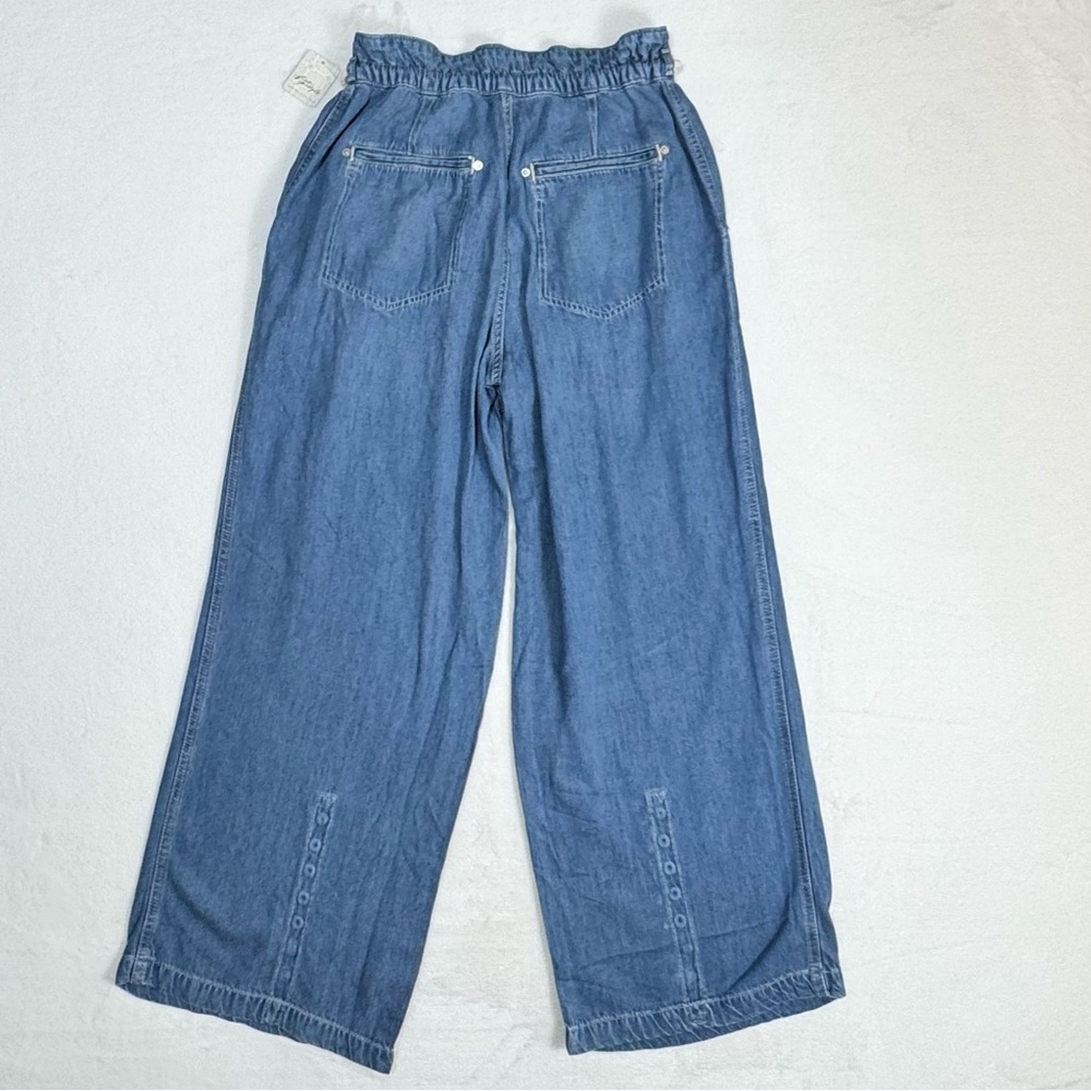 Free People We The Free Dakota Cinched Pull-On Wide-Leg Jeans Light Blue Size S - Picture 8 of 16